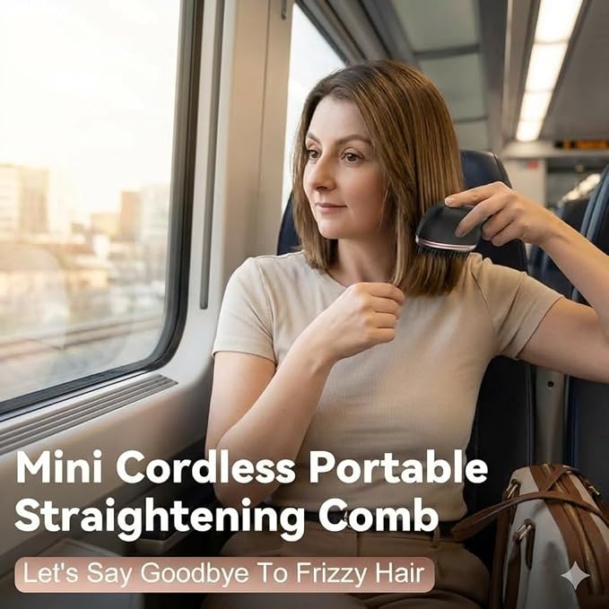 Wireless Portable Straight Hair Comb with Lid